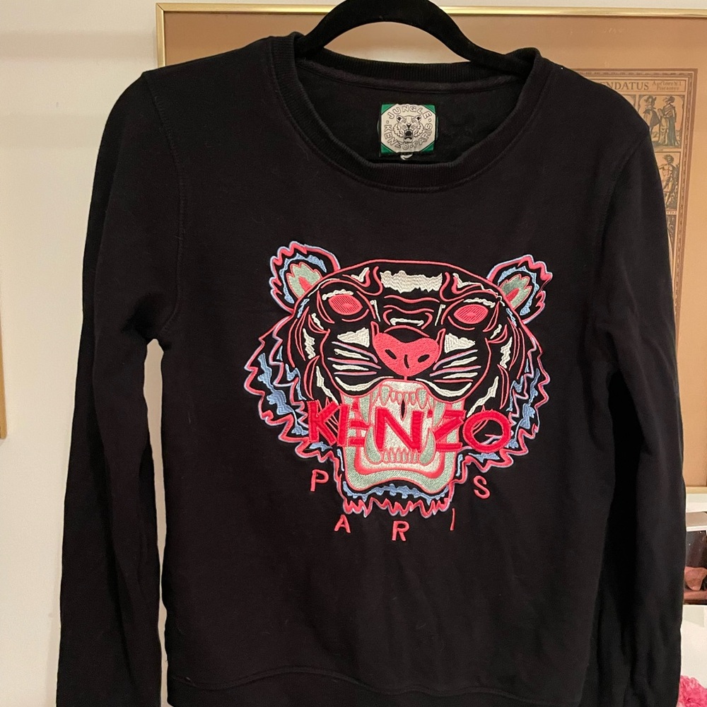 Kenzo Black Sweatshirt with Colorful Tiger Design